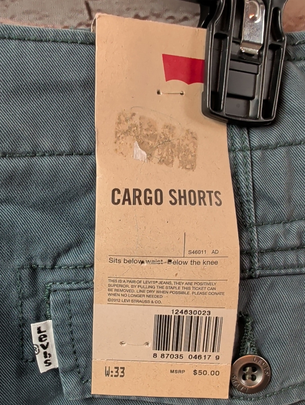 Levi's Men's Cargo Shorts Size 33 New Nwt - Picture 6 of 6